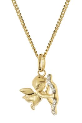 trendor Schmuck Damen-Halskette mit Amor-Engel 925 Silber Vergoldet 28545