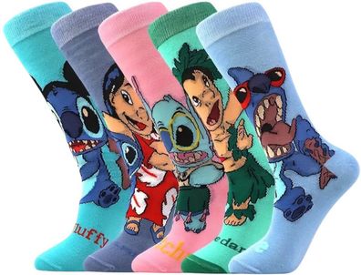 Stitch & Lilo Socken - 5er-Pack - Größe 37-46 - Disney