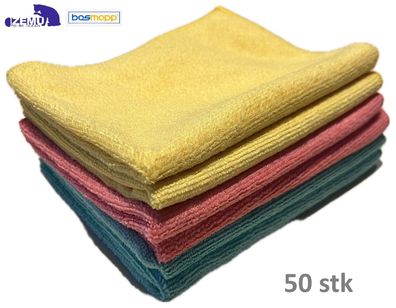 ZEMU 50 stk Microfasertücher Poliertücher Staubtuch Microtuch Wischtuch Mop
