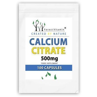 Forest Vitamin Calcium Aus Calciumcitrat Für Zähne Und Knochen 500mg 100 Kapseln