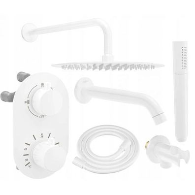 Mexen Kai DR70 Thermostat-Set mit Regenbrause Weiß