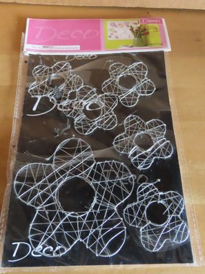 Deco Deko-Drahtformen 6 Bumen silberzum aufhängen(Original Verpackt)