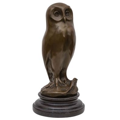 Bronzeskulptur Eule Uhu Vogel Bronze Bronzefigur Figur Skulptur 25cm