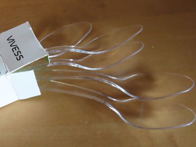 Kunststoff-Löffel transparent Dessertlöffel Vivess /5st