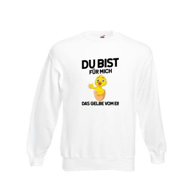Das Gelbe vom Ei | süßes Küken | Eierschale am Kopf | Comic v2 Sweatshirt Weiß