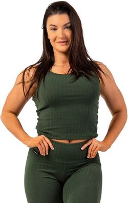 Nebbia Damen Tank Top Organic Cotton Ribbed 414 Dark Green 186747
