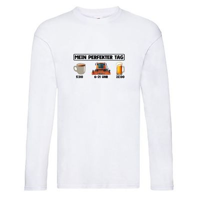 Perfekter Tag | Feldarbeit | Mähdrescher | Landwirt Long Sleeve Weiß
