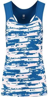 K-Swiss Damen Shirt Tank Top K Swiss Hypercourt Stripe Print/Classic Blue 154367