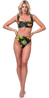 Nebbia Damen Bademode Badehose High Energy Retro Bikini Top 553 Jungle Green FNBB595