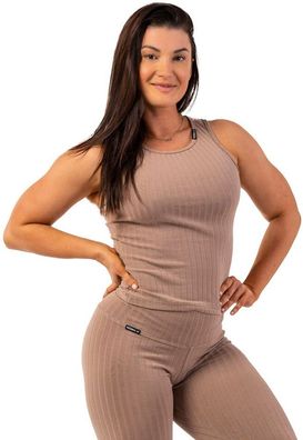 Nebbia Damen Tank Top Organic Cotton Ribbed 414 Brown 186743