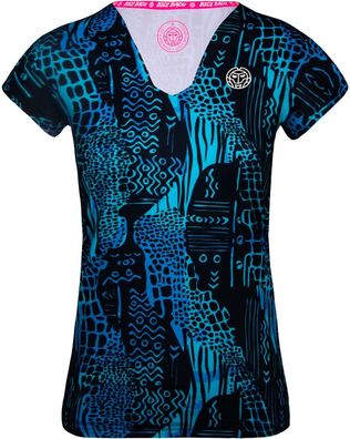 Bidi Badu Damen Shirt T hirt Bella 2.0 Tech V Neck Tee Blue 176030