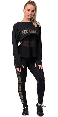 Nebbia Damen Leggins Gold Print Leggings 827 Black FNBB561