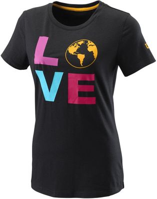Wilson Damen Shirt T hirt Love Earth Tech Tee W Black 155898