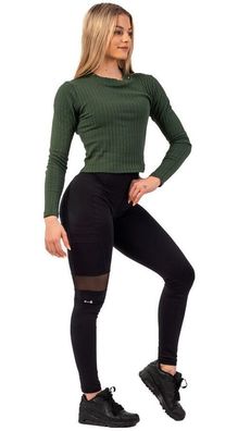 Nebbia Damen Leggins High Waist ¾ Length Sporty Leggings 404 Black 186628