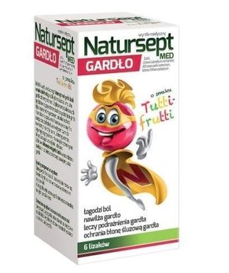 Natursept Med Hals, Lutscher mit Tutti-Frutti-Aroma, 6 Stück - Medizinisches Hil