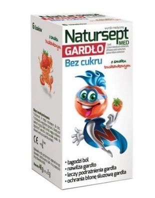 NaturSept Med Hals-Lutscher Zuckerfrei, Erdbeere - Medizinprodukt, 6 Stück - Ide