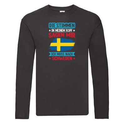 Schweden | Urlaub | Stimmen in meinem Kopf | Traumland Long Sleeve Schwarz