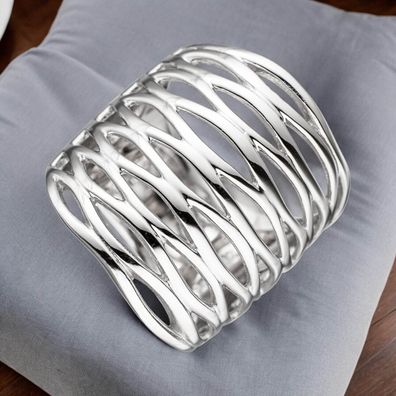 Damen Ring breit 925 Sterling Silber rhodiniert Silberring