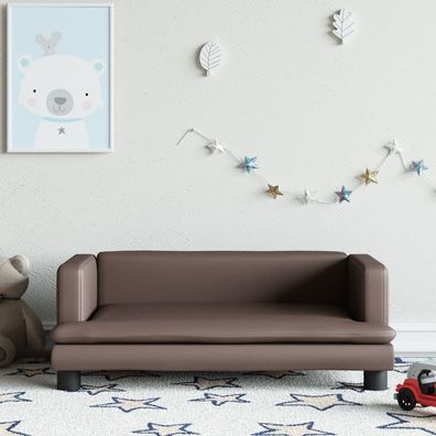 vidaXL Kindersofa Braun 80x45x30 cm Kunstleder