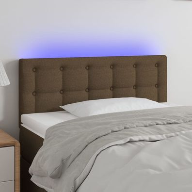 vidaXL LED Kopfteil Dunkelbraun 100x5x78/88 cm Stoff