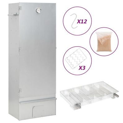 vidaXL Räucherofen mit Kaltrauchgenerator Verzinkter Stahl