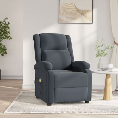 vidaXL Massagesessel Elektrisch Dunkelgrau Samt