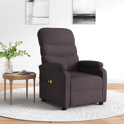 vidaXL Massagesessel Elektrisch Dunkelbraun Stoff