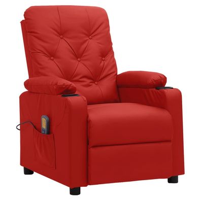vidaXL Massagesessel Weinrot Kunstleder