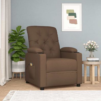 vidaXL Massagesessel Braun Stoff