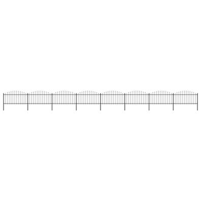 vidaXL Gartenzaun mit Speerspitzen Stahl (1,25 - 1,5) x 13,6 m Schwarz