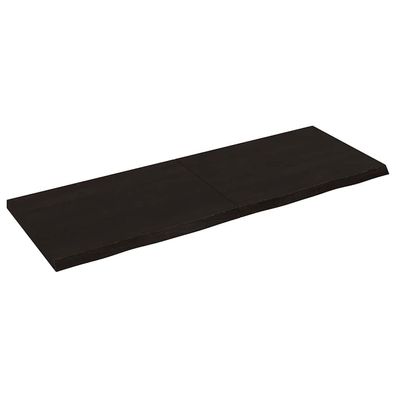 vidaXL Wandregal Dunkelbraun 140x50x(2-4)cm Massivholz Eiche Behandelt
