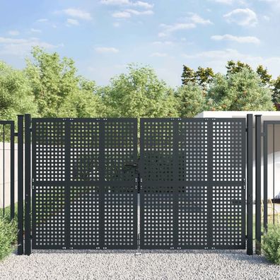 vidaXL Gartentor Anthrazit 300x175 cm Stahl