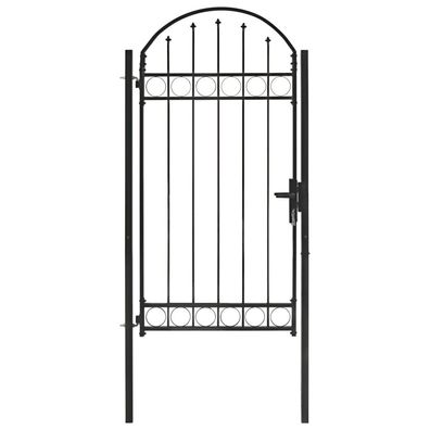 vidaXL Zauntor mit Gewölbter Spitze Stahl 100x250 cm Schwarz