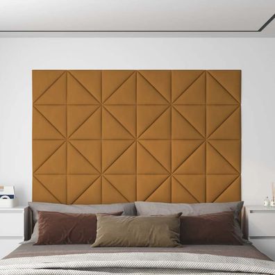 vidaXL Wandpaneele 12 Stk. Braun 30x30 cm Samt 0,54 m²
