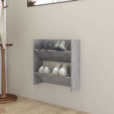 vidaXL Wand-Schuhschrank Betongrau 60x18x60 cm Holzwerkstoff