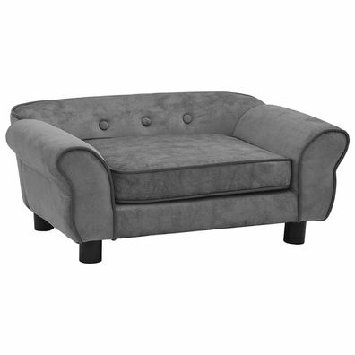vidaXL Hundesofa Dunkelgrau 72x45x30 cm Plüsch