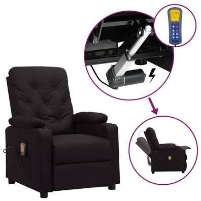 vidaXL Massagesessel mit Aufstehhilfe Schwarz Kunstleder