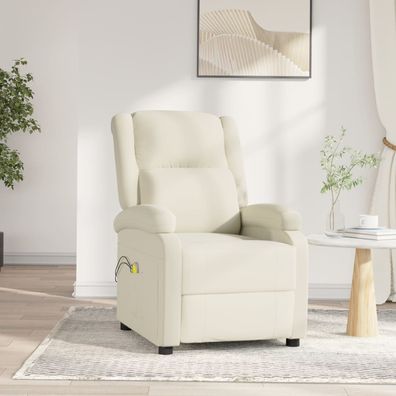 vidaXL Massagesessel Elektrisch Creme Samt