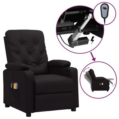 vidaXL Massagesessel Elektrisch Schwarz Kunstleder