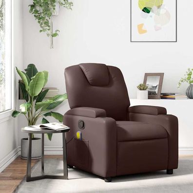 vidaXL Massagesessel Braun Kunstleder