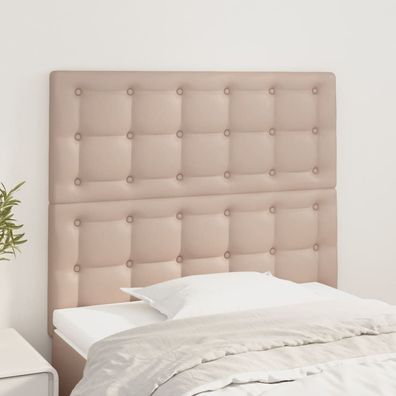 vidaXL Kopfteile 2 Stk. Cappuccino-Braun 100x5x78/88 cm Kunstleder