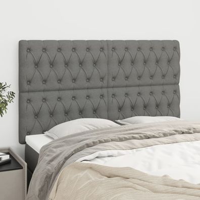 vidaXL Kopfteile 4 Stk. Dunkelgrau 72x5x78/88 cm Stoff