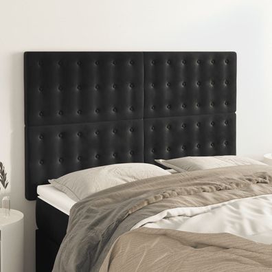 vidaXL Kopfteile 4 Stk. Schwarz 72x5x78/88 cm Samt