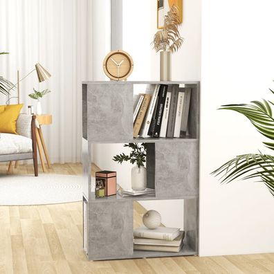 vidaXL Bücherregal Raumteiler Betongrau 60x24x94 cm Holzwerkstoff