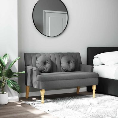 vidaXL Sitzbank mit Kissen Dunkelgrau 113x64,5x75,5 cm Stoff