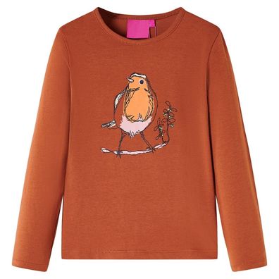 Kinder-Langarmshirt Cognac 116