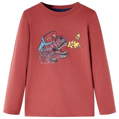 Kinder-Langarmshirt Dunkelrot 128