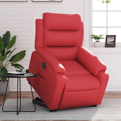 vidaXL Relaxsessel mit Aufstehhilfe Elektrisch Rot Kunstleder