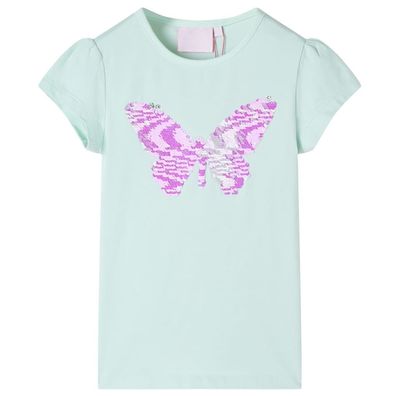 Kinder-T-Shirt mit Flügelärmeln Helles Minzgrün 128