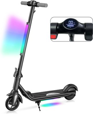Elektroroller für Kinder Klappbarer 6-Zoll LED-Display 12 km/h Bunte Neonlichter